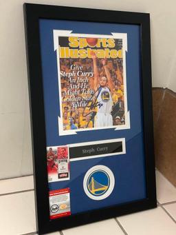 Signed Steph Curry Framed Sports Illustrated w/ COA
