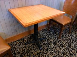 30"x27" Small Rectangle Table - Laminated Top, Iron Base, Wood Trim
