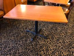 30"x48" Rectangle Table- Laminated Top, Iron Base, Wood Trim