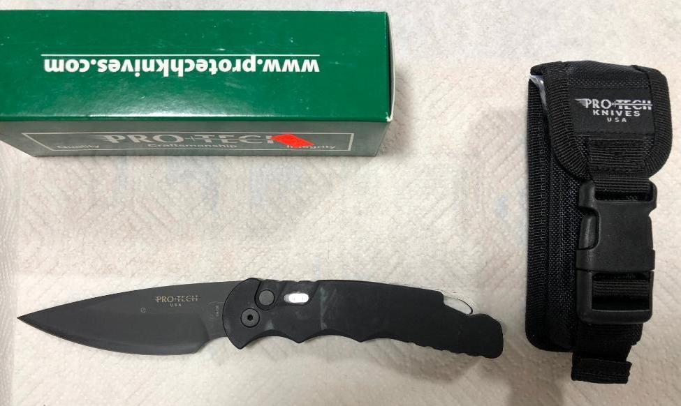 Pro-Tech TR-4.3 Tactical Response 4 w/ Box DLC Black Blade Plain Edge