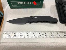 Pro-Tech TR-4.3 Tactical Response 4 w/ Box DLC Black Blade Plain Edge