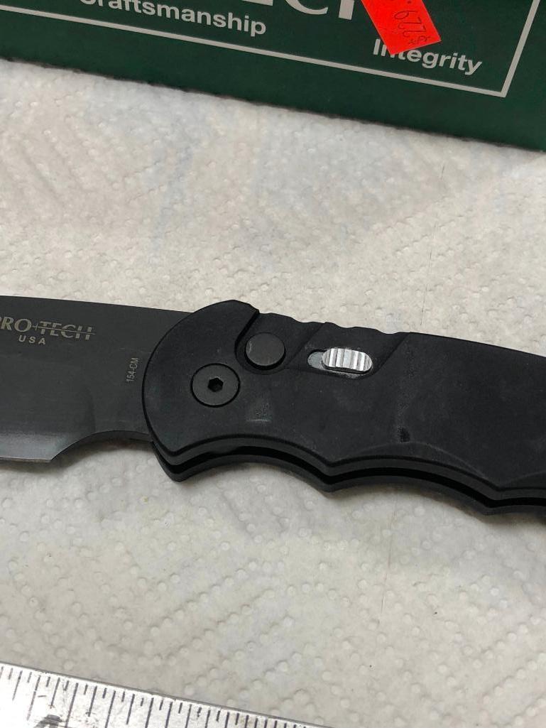 Pro-Tech TR-4.3 Tactical Response 4 w/ Box DLC Black Blade Plain Edge