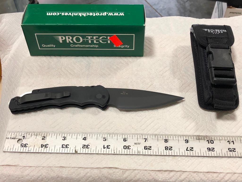 Pro-Tech TR-4.3 Tactical Response 4 w/ Box DLC Black Blade Plain Edge
