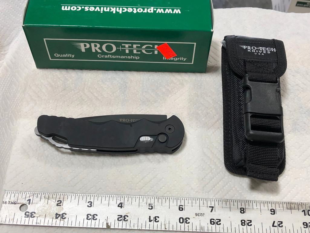 Pro-Tech TR-4.3 Tactical Response 4 w/ Box DLC Black Blade Plain Edge