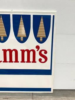 Hamm's Beer NOS Embossed Tin Sign Over Wood Frame Circa 1965 w/ Blank Name Plate