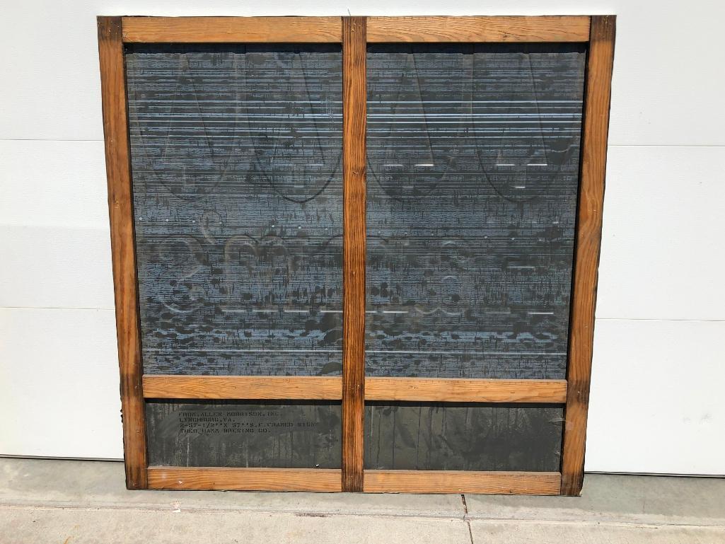 Hamm's Beer NOS Embossed Tin Sign Over Wood Frame Circa 1965 w/ Blank Name Plate