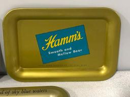 Lot of 3 Hamm's Preferred Beer Tip Trays, Metal, Smooth &Mellow