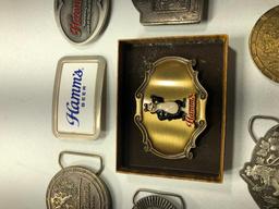 Lot of 8 Hamm's Beer Belt Buckles