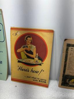 Lot of 4 Hamm's Beer Ephemera Items, (2) Want Books, 1914 Hamm's Preferred Recipe Book