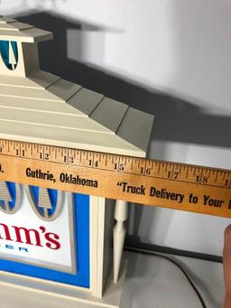 Lighted Hamm's Beer Sign w/ Rooster Weathervane Topper