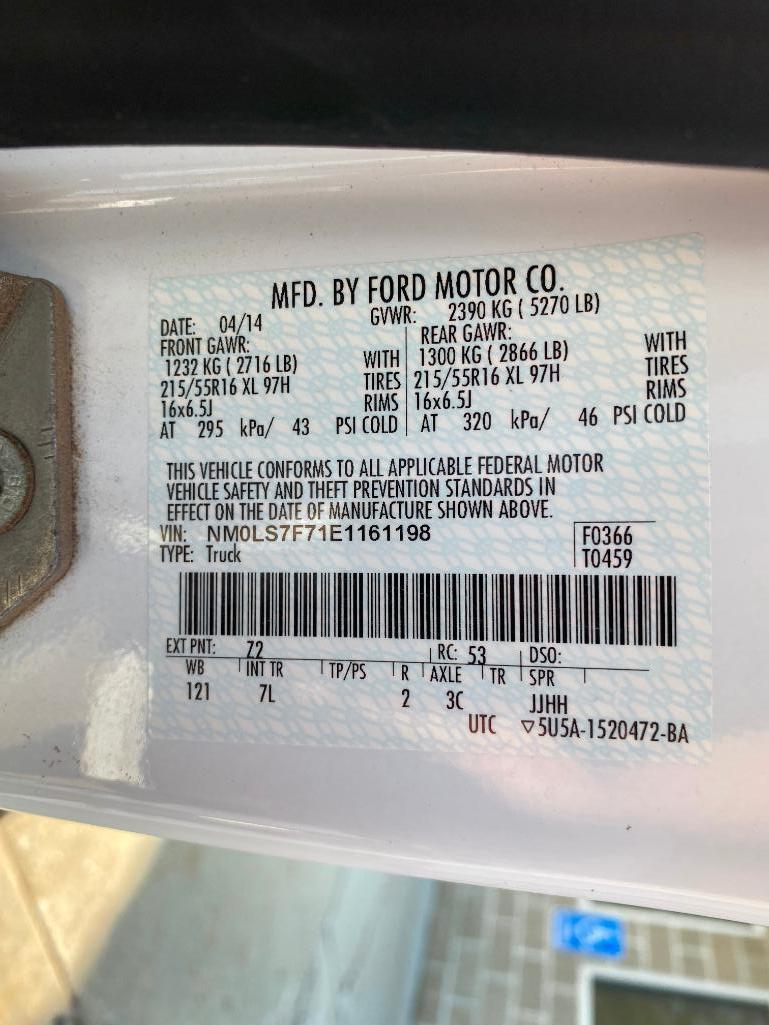 2014 Ford Transit Connect XLT Van, 102,497 Miles, Gasoline, Automatic
