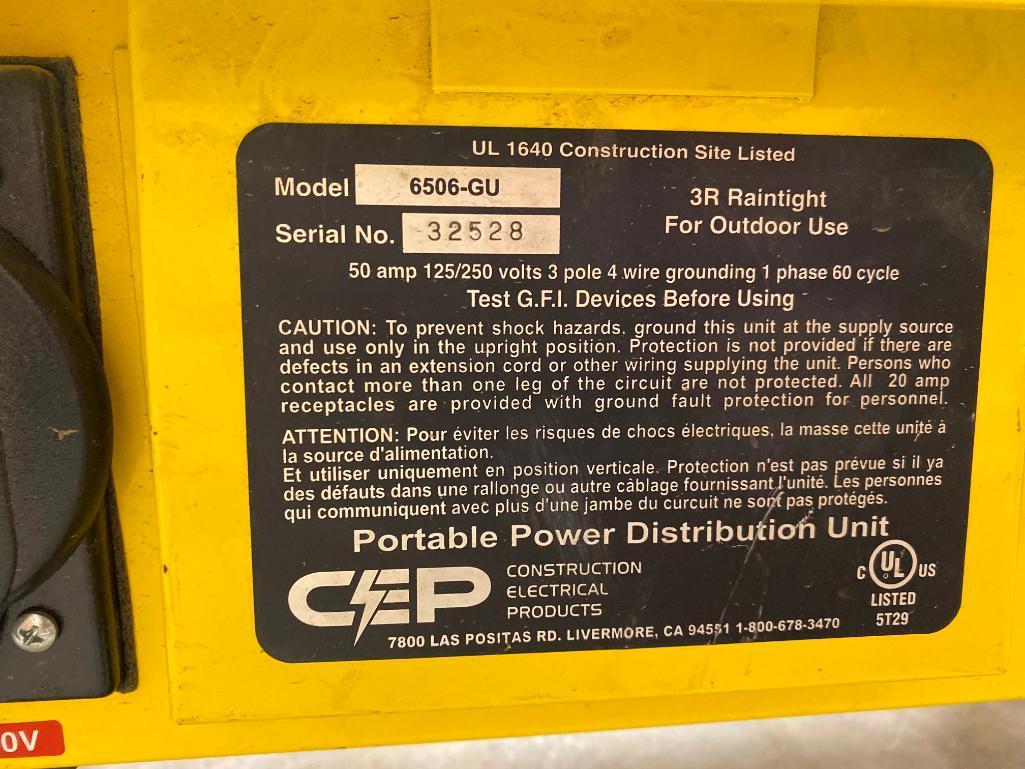 Portable Power Distribution Center, 30 Amps, 125/250 Volts, 8 Outlets, Model# 6506GU w/ HD 220v Cord