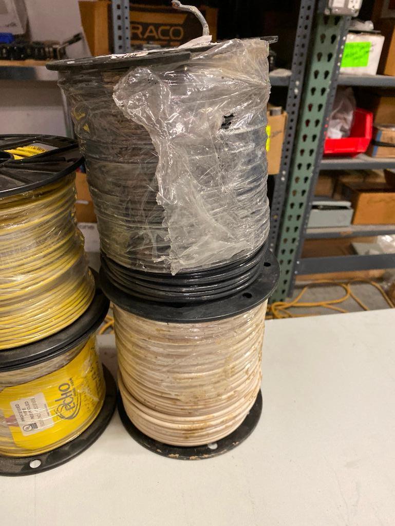 1,000 Ft - New Rolls Number 10 Stranded Wire, White & Black, 2 New Rolls