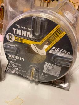 2,000 Ft, Number 12 Solid Wire, Pull Pro by Encore Wire THHN, Yellow, Blue