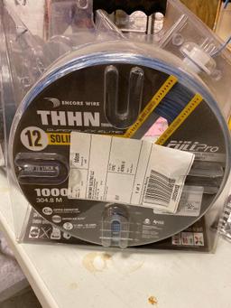 2,000 Ft, Number 12 Solid Wire, Pull Pro by Encore Wire THHN, Yellow, Blue