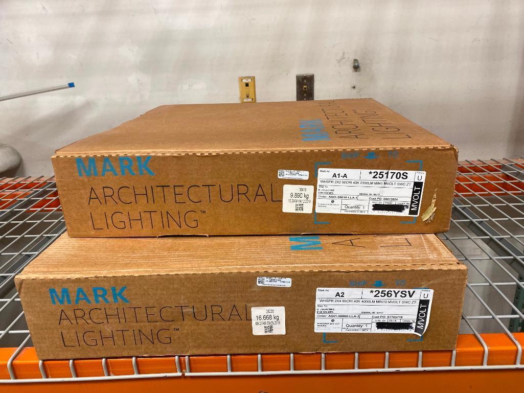 Lot of 2 NEW Troffers, Mark Architectural Lighting 2x4 & 2x2
