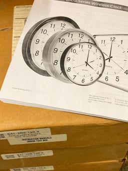 Lot of 6, Sapling SAL-2BS-12R-0 Wireless Clock - NEW