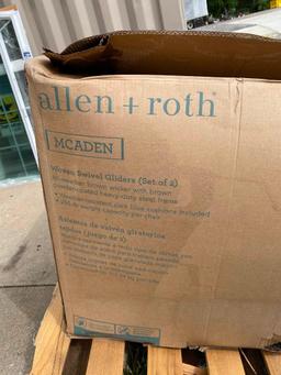 Allen + Roth Mcaden Wicker Woven Swivel Gliders (2) All Weather Brown