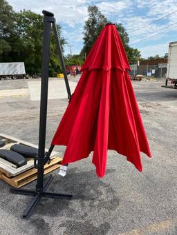 Simply Shade LED Lighted 11 ft. Cantilever Umbrella w/ Base