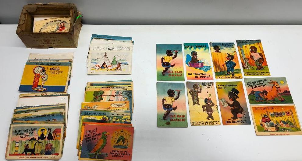 Hugh Lot of Vintage Post Cards Including Black Americana Cards