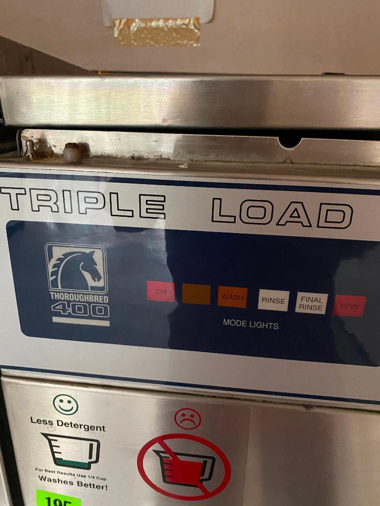 Dexter Triple Load Thoroughbred 400 Commercial Front Load Washer, Coin-Operated