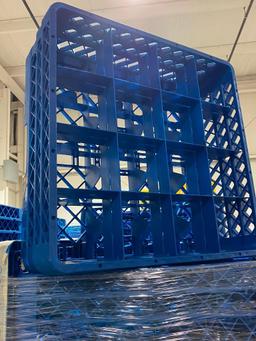 Pallet of 56 Count: RC16-114 - OptiClean 16-Compartment Divided Glass Rack - Carlisle Blue