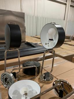 Lot of 7 Wall or Ceiling Mount Adjustable Arm Light Fixtures