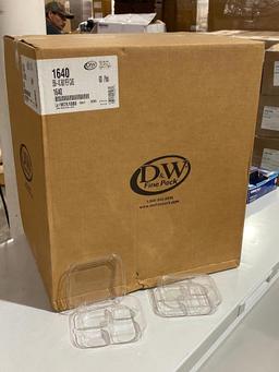 Sealed Box of 600, 2-Part Fruit & Deli Grab N Go Take Out Divided Containers, D&W Fine Pack No. 1640