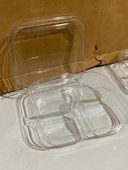 Sealed Box of 600, 2-Part Fruit & Deli Grab N Go Take Out Divided Containers, D&W Fine Pack No. 1640