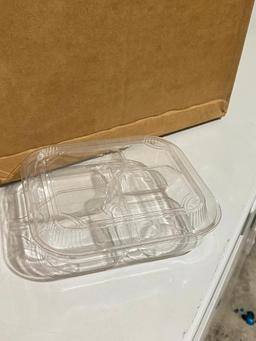 Sealed Box of 600, 2-Part Fruit & Deli Grab N Go Take Out Divided Containers, D&W Fine Pack No. 1640