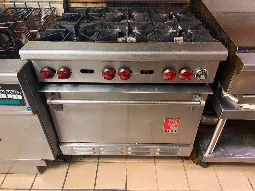 Wolf 6-Burner Gas Range / Oven on HD Casters