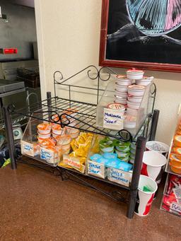 Large 48in x 72in Chalkboard, 2 Merchandising Racks
