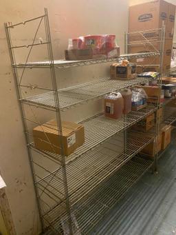 Lot of 9, NSF Chrome Dunnage Shelving Racks, 72in x 18in x 60in