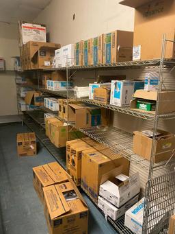 Lot of 9, NSF Chrome Dunnage Shelving Racks, 72in x 18in x 60in