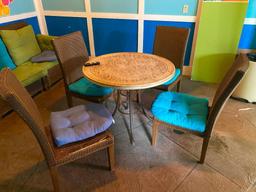 Composite Wicker Patio Furniture, Table, Chairs, Couch, TV w/ Wall-Mount Bracket, Cushions, Table,