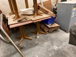 Lot of 9, 31in Square Plastic Patio Tables, Sold by the Table xs High Bid