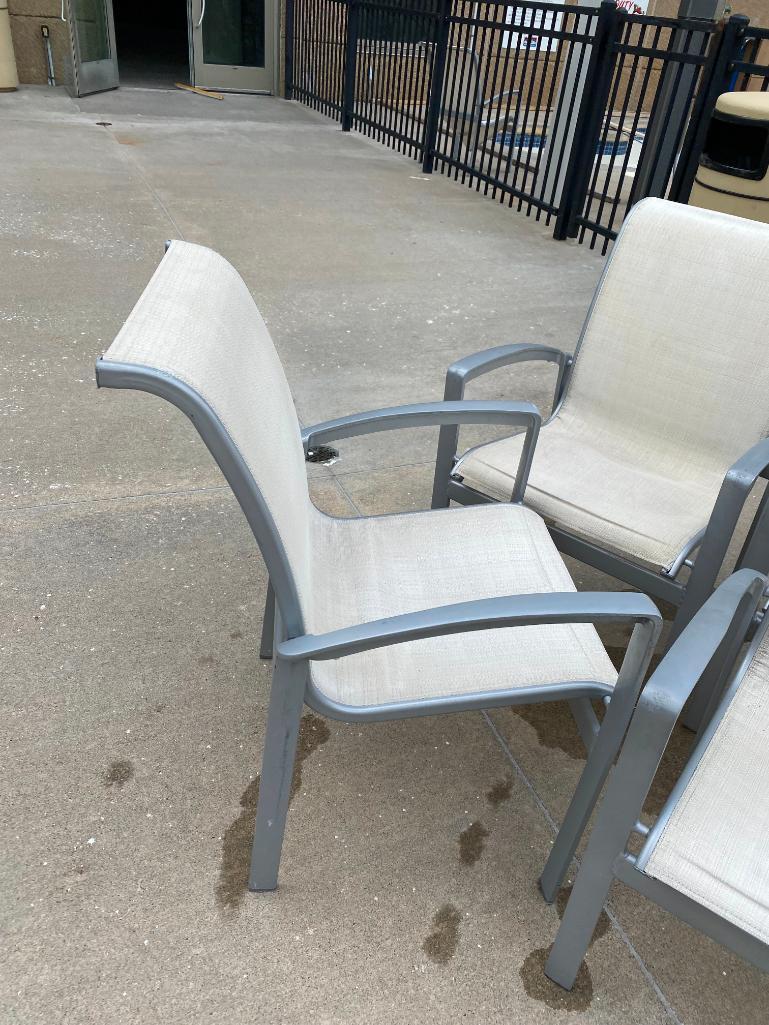 Lot of 8 Tropitone Patio Chairs, Some Fabric May Have Small Tears or Rips