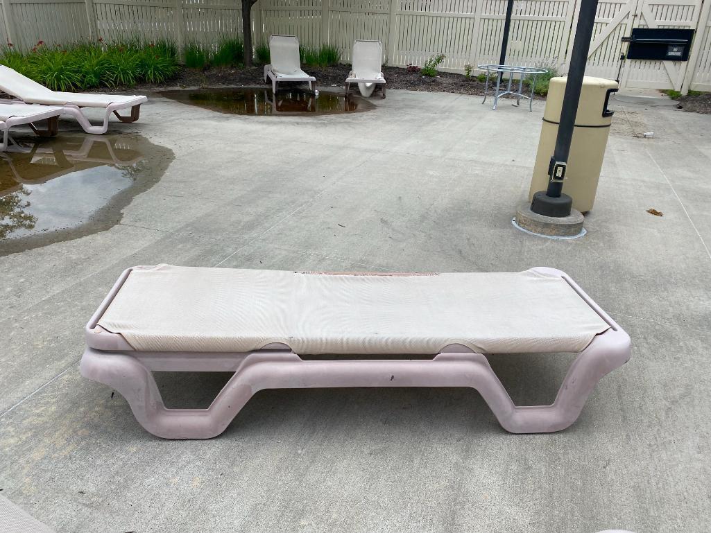 4-Position Poolside Loungers, Fabric May Have Small Tears or Rips