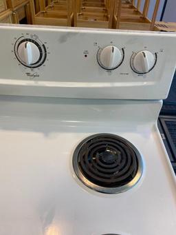 Whirlpool Electric Range / Oven, White, 30in Wide, 24in Deep, 36in to Burners, 47in Tall in Back