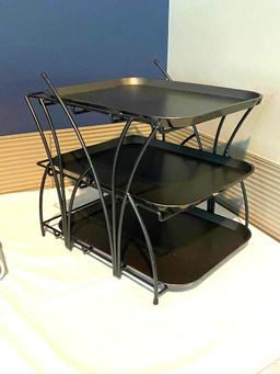 3-Tier Dessert or Appetizer Display, Metal Frame, 3 Trays