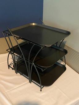 3-Tier Dessert or Appetizer Display, Metal Frame, 3 Trays