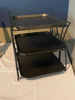 3-Tier Dessert or Appetizer Display, Metal Frame, 3 Trays