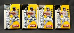 (4) PINNACLE 1998 Major League Baseball Card Wax Packs - Pinnacle EPIX Inside - 36 Packs & 10 Cards