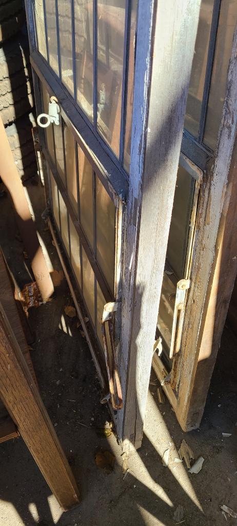 Reclaimed Leaded Glass Window, 2 Piece, Bottom Opens, Frame 102in x 37in From St Agnes Church