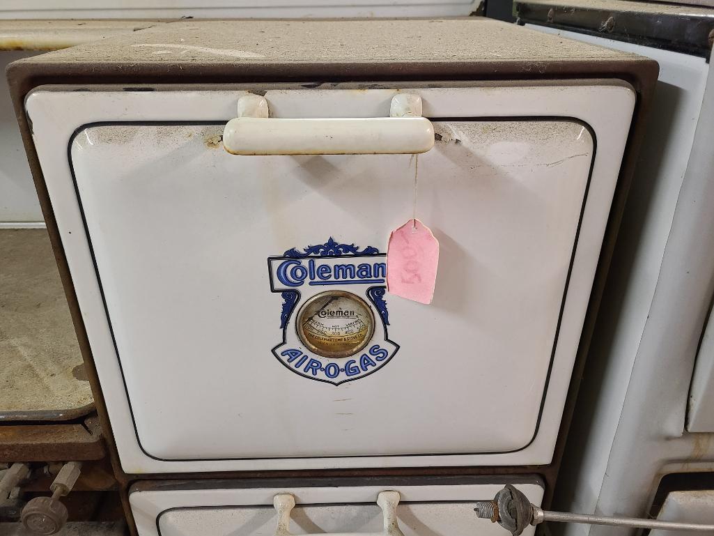 Antique Porcelain Cook Stove by Coleman Air-O-Gas