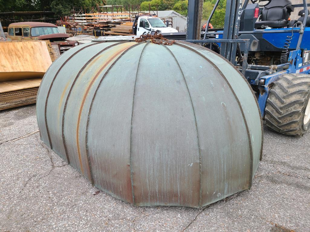 Vintage Copper Arched Building Awning w/ HD Frame, Approx. 10ft x 6ft