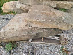 Pallet of Curb Stone Landscaping Rock, 7 Pieces, 22in to 48in ea