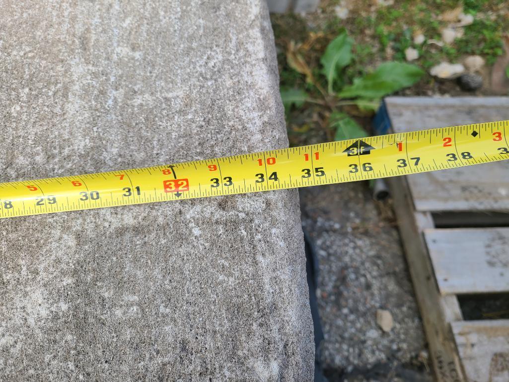 2 Pieces, Building Salvage, Concrete Decorative Cornerstone, Large Concrete Base