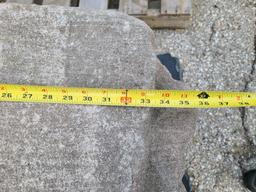 2 Pieces, Building Salvage, Concrete Decorative Cornerstone, Large Concrete Base