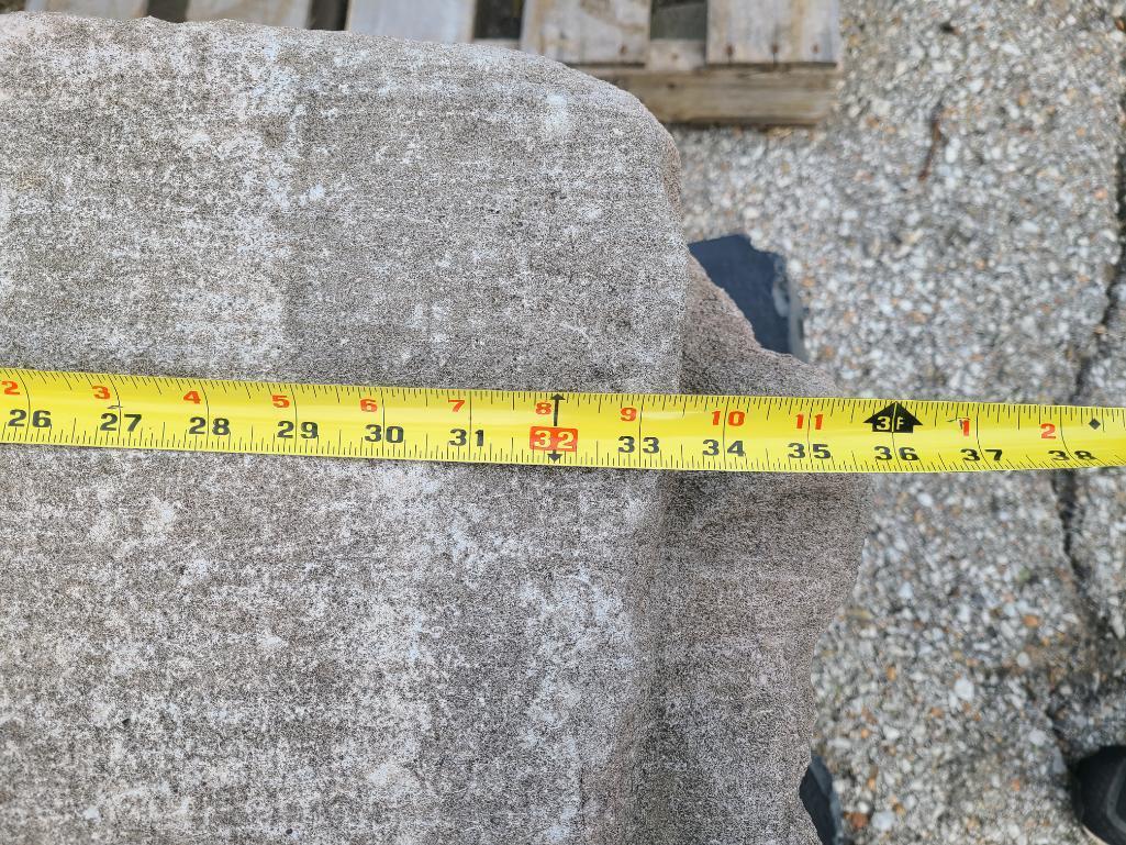 2 Pieces, Building Salvage, Concrete Decorative Cornerstone, Large Concrete Base